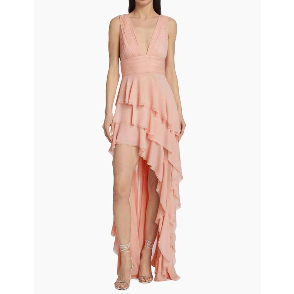 NWT Alice + Olivia Holly Tiered High-Low Maxi Dress Size 4 $695